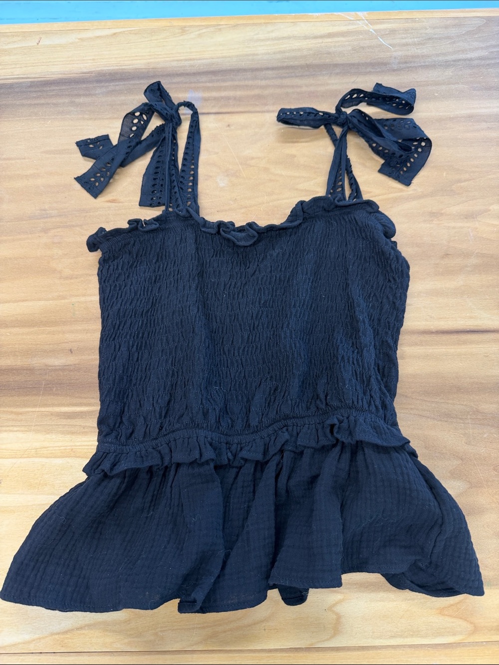 Eri + Ali Black Ruffle Top